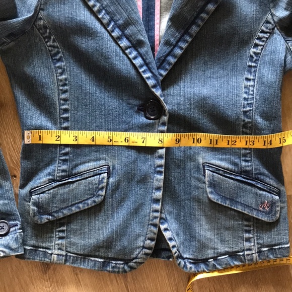 American Eagle denim one button blazer - Picture 8 of 8